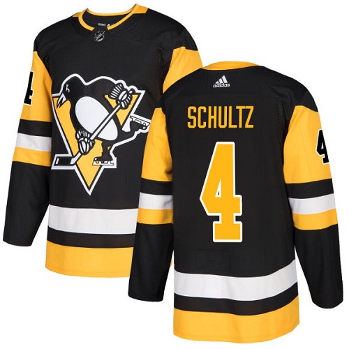 Adidas Men Pittsburgh Penguins #4 Justin Schultz Black Home Authentic Stitched NHL Jersey->pittsburgh penguins->NHL Jersey